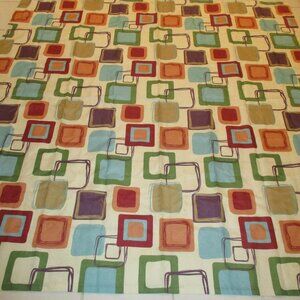 Mainstays Geometric Multicolor Cloth Shower Curtain with Hooks